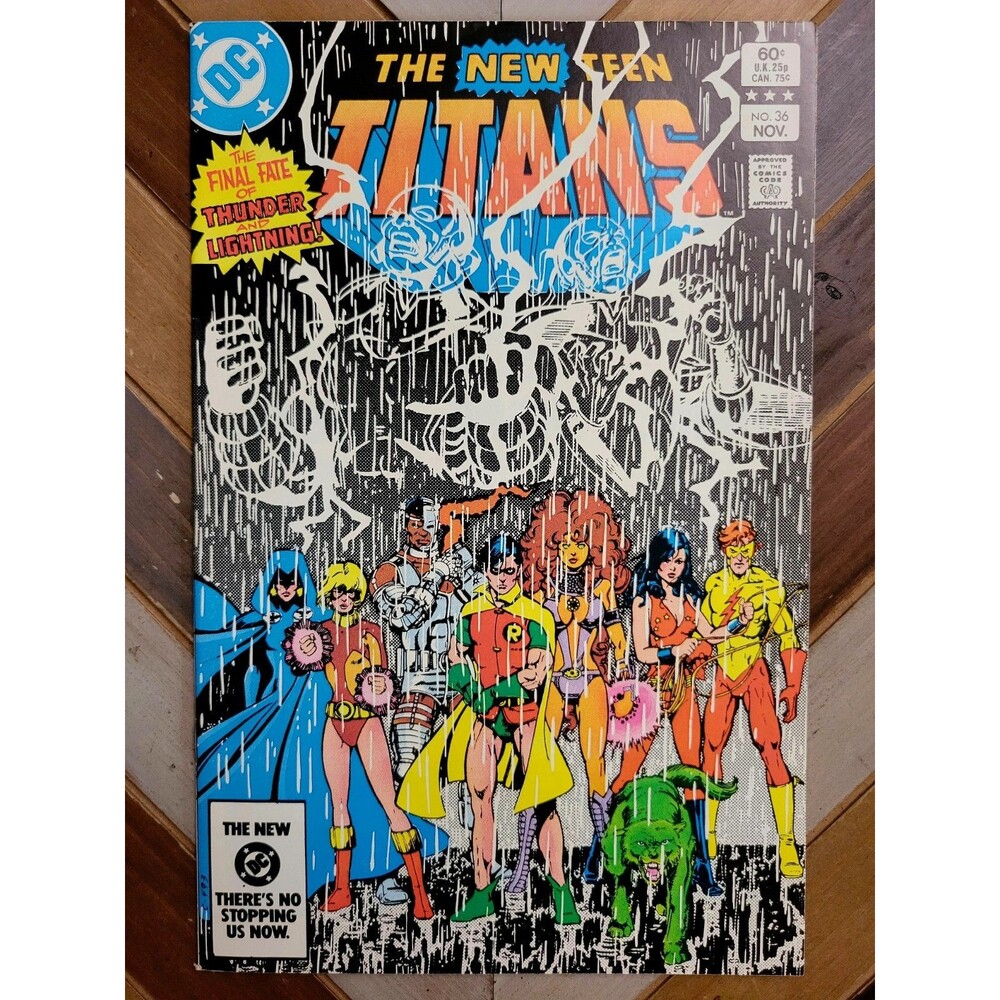 New Teen Titans #36 FN/VF (1983) Starfire, George Perez Art + THRILLER Poster